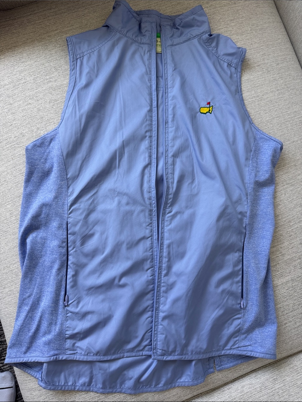 Barely worn Masters Light Blue Sleeveless Golf Vest with Embroidered Logo